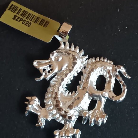 925 Sterling Silver Luck Dragon Pendant. Super Lucky! - Picture 4 of 5